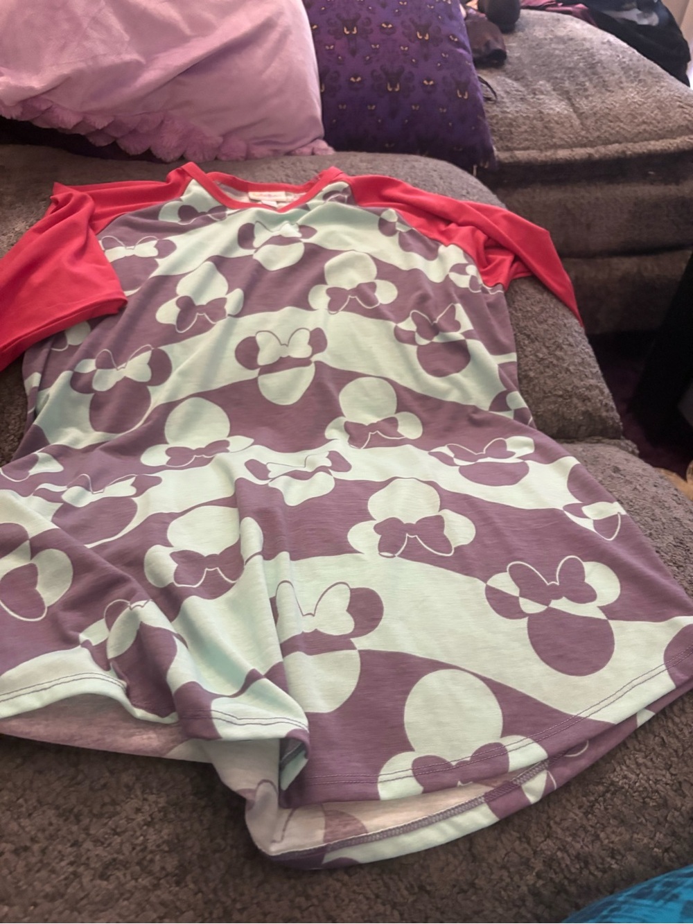 Mint & Purple Minnie Bow Rawith Coral Sleeves